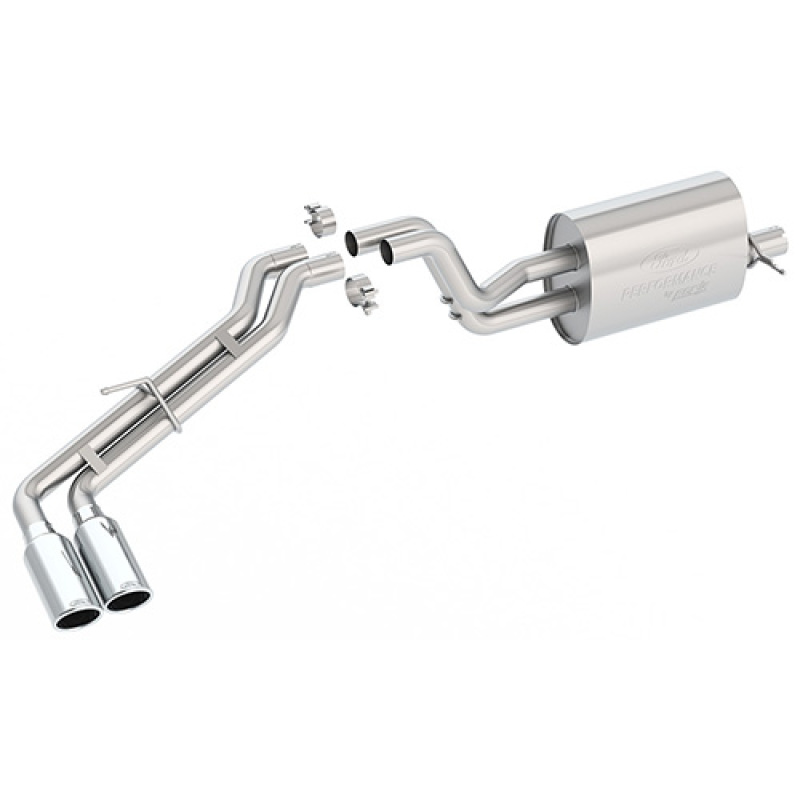 Ford Ranger Performance Exhaust - Side Exit - Ford Racing - Cat Back Dual Exit - Chrome - `19-`27